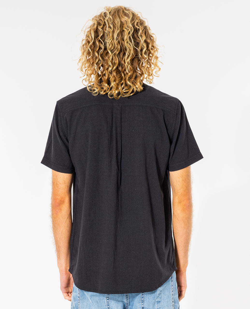 WASHED S/S SHIRT - washed black