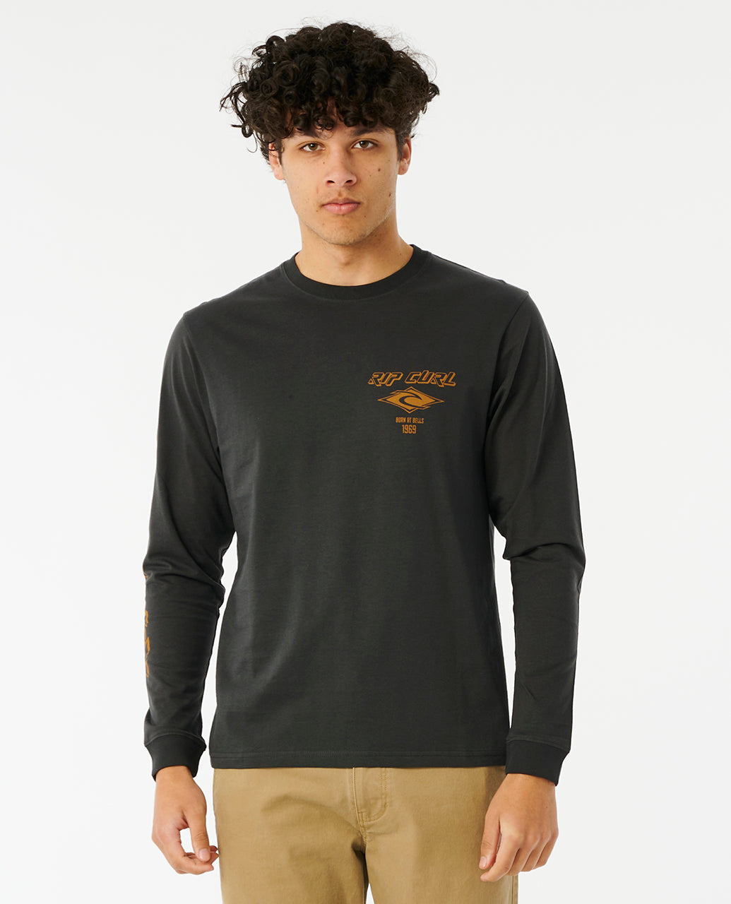 FADE OUT ICON L/S T - black/gold