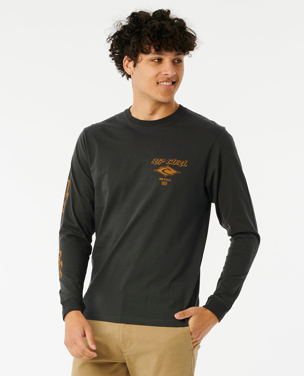 FADE OUT ICON L/S T - black/gold