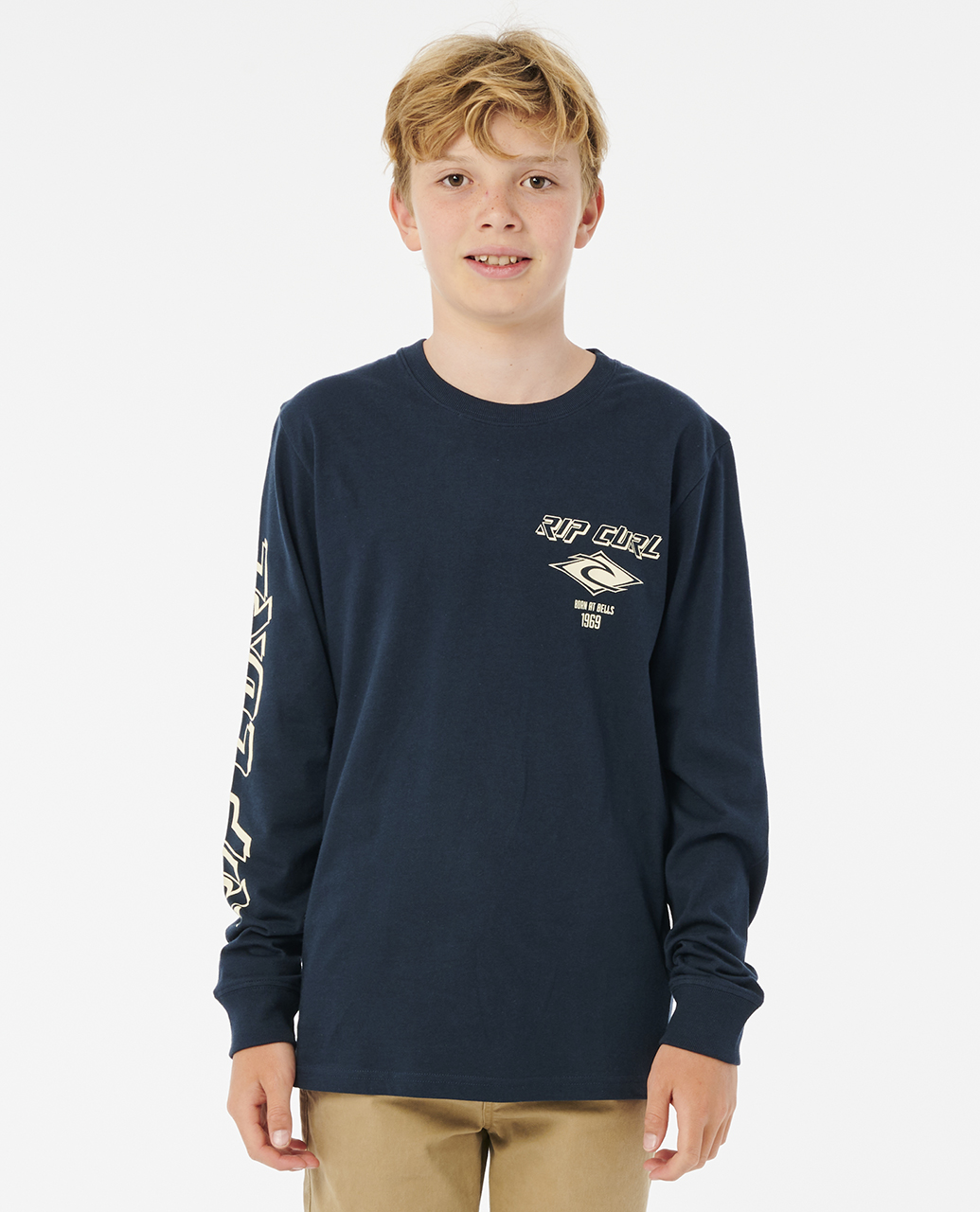 חולצה ארוכה לילדים Fade Out Icon Long Sleeve Tee - Boys (8-16 Years)- Rip Curl