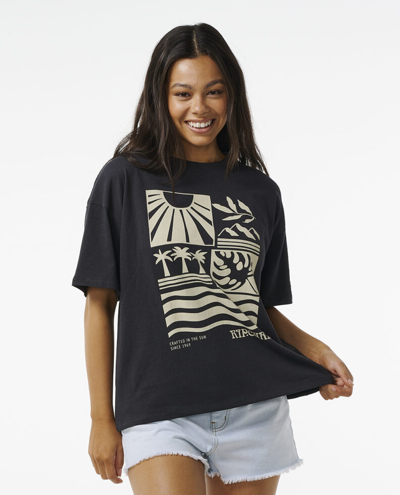 חולצת טי עם הדפס Santorini Sun Heritage Tee- Rip Curl חולצת טי עם הדפס Santorini Sun Heritage Tee- Rip Curl
