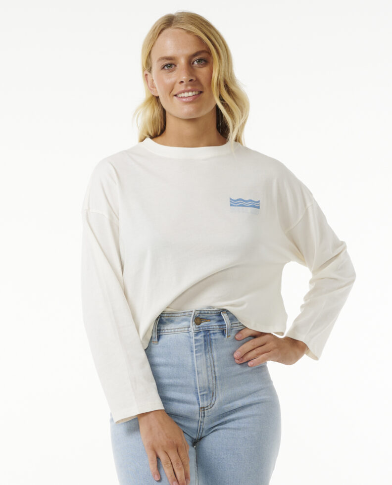 חולצת טי ארוכה עם הדפס Cut Laps Long Sleeve Tee- Rip Curl חולצת טי ארוכה עם הדפס Cut Laps Long Sleeve Tee- Rip Curl