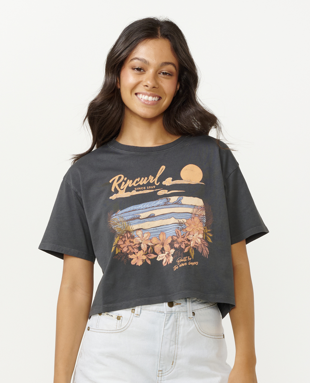 חולצת טי קצרה  Wave Gliders Crop Tee- Rip Curl