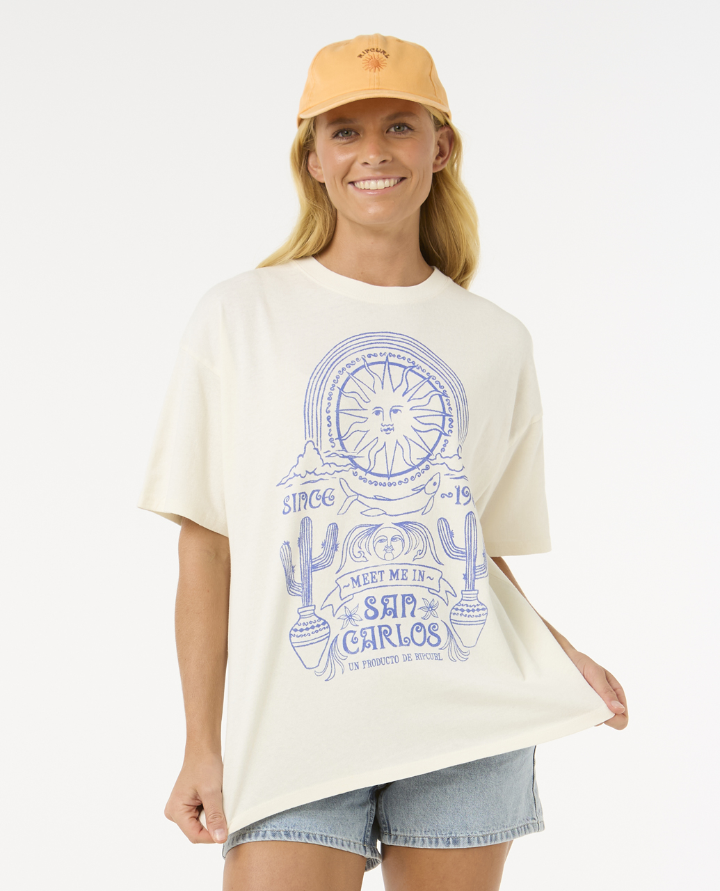 חולצה קצרה לנשים San Carlos Heritage Tee- Rip Curl