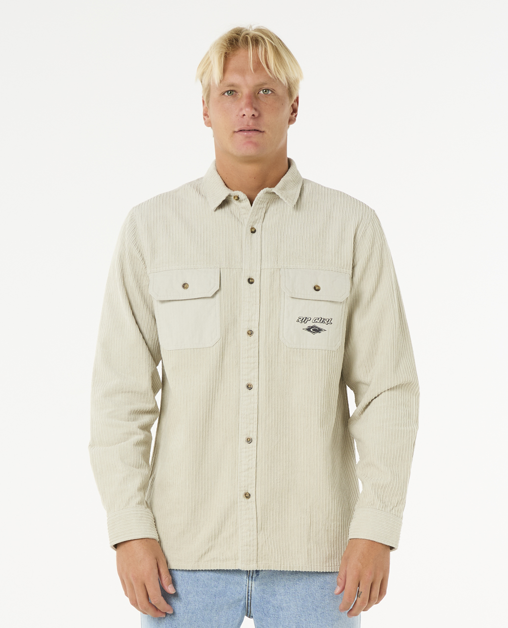חולצה מכופתרת ארוכה לגברים Raw Energy Cord Long Sleeve Shirt- Rip Curl