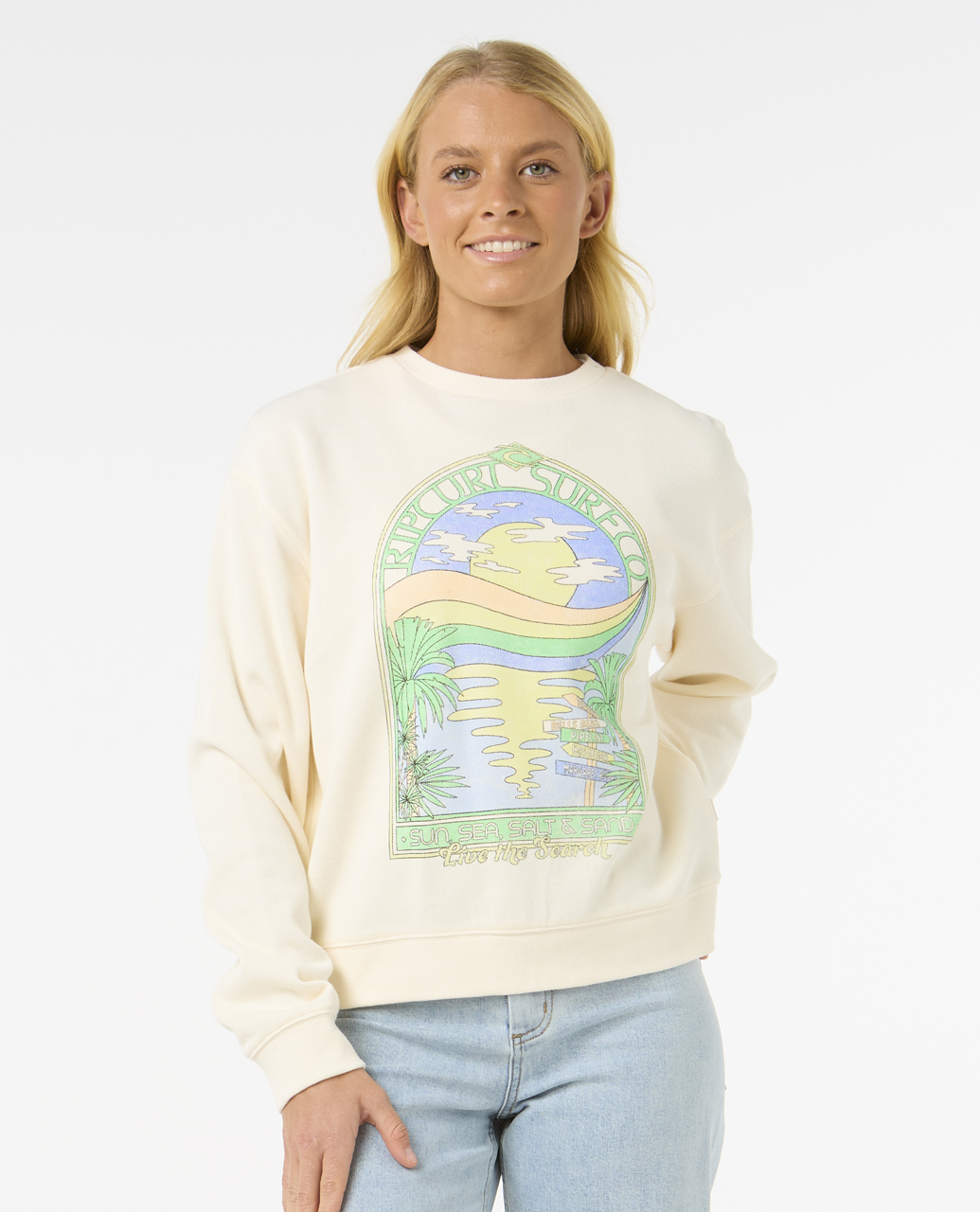 סווטשירט ארוך לנשים Sun & Sea Relaxed Crew- Rip Curl