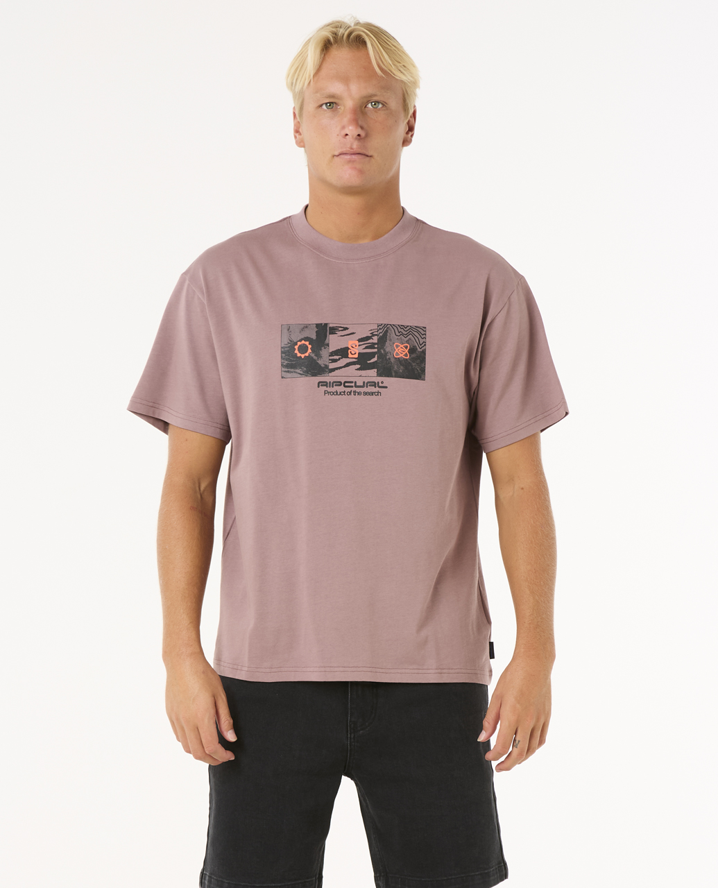 חולצה קצרה לגברים Search Grid Tee- Rip Curl