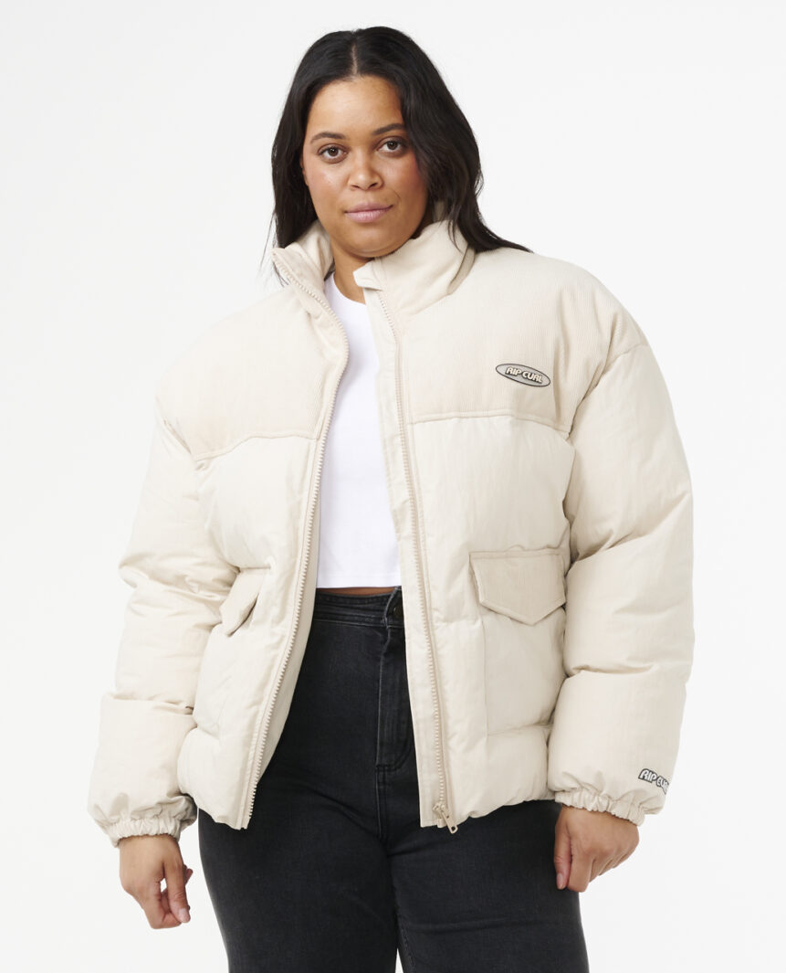 מעיל לנשים High Tide Mixed Cord Puffer- Rip Curl