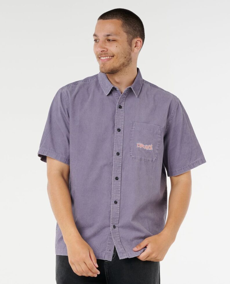 חולצה מכופתרת קצרה לגברים Raw Energy Cord Short Sleeve Shirt- Rip Curl