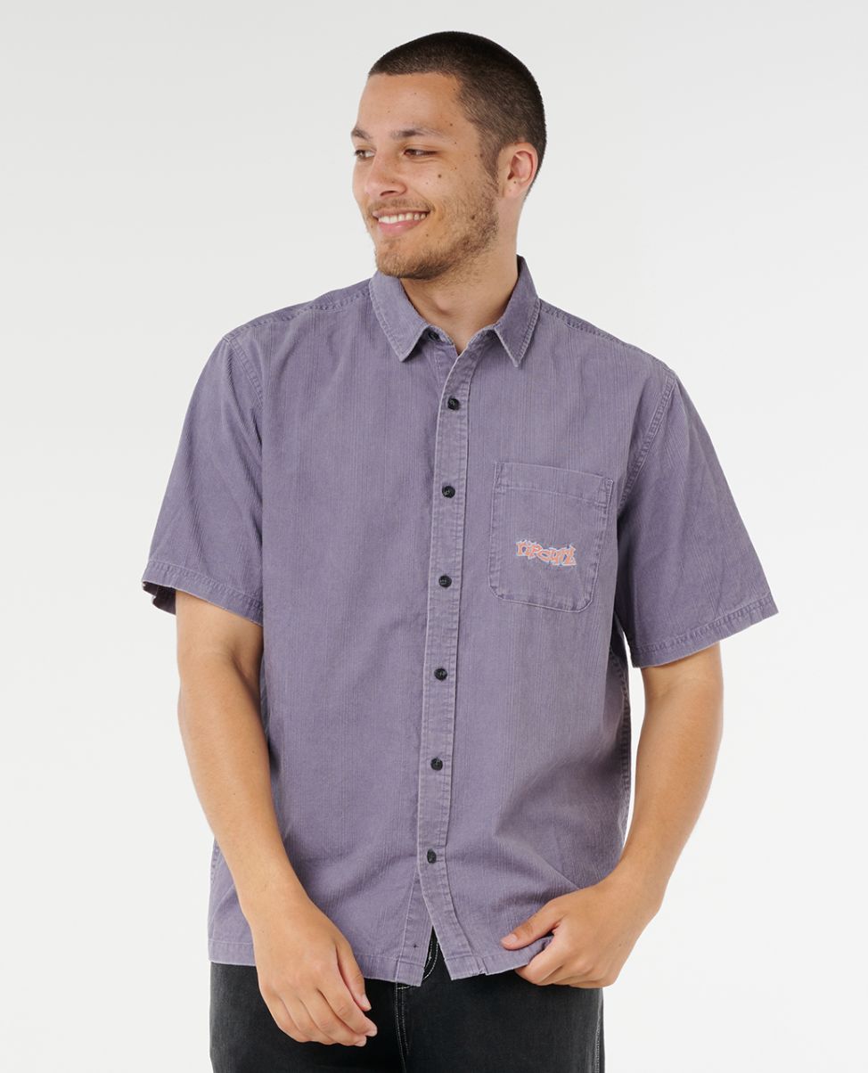 חולצה מכופתרת קצרה לגברים Raw Energy Cord Short Sleeve Shirt- Rip Curl