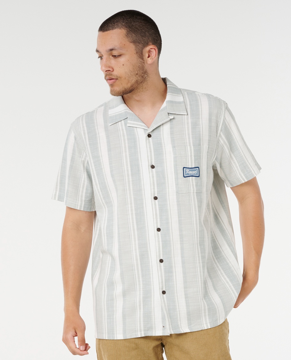 חולצה מכופתרת קצרה לגברים Mod Cali Stripe Short Sleeve Shirt- Rip Curl
