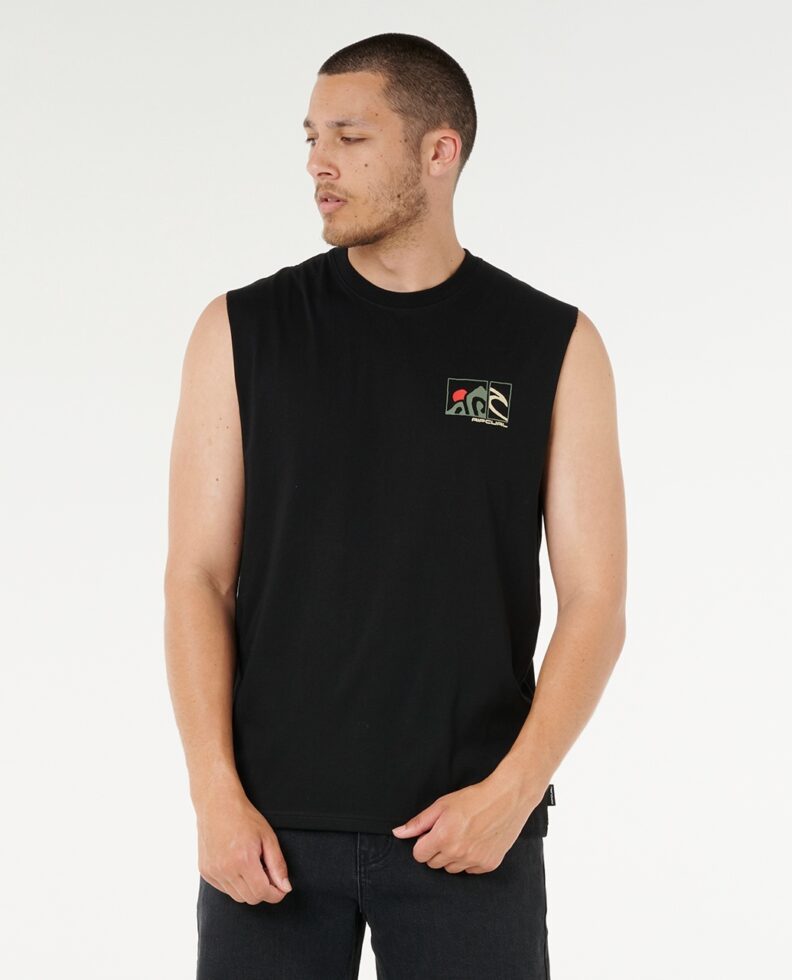 גופייה קצרה לגברים Vaporcool Search Peaks Muscle- Rip Curl