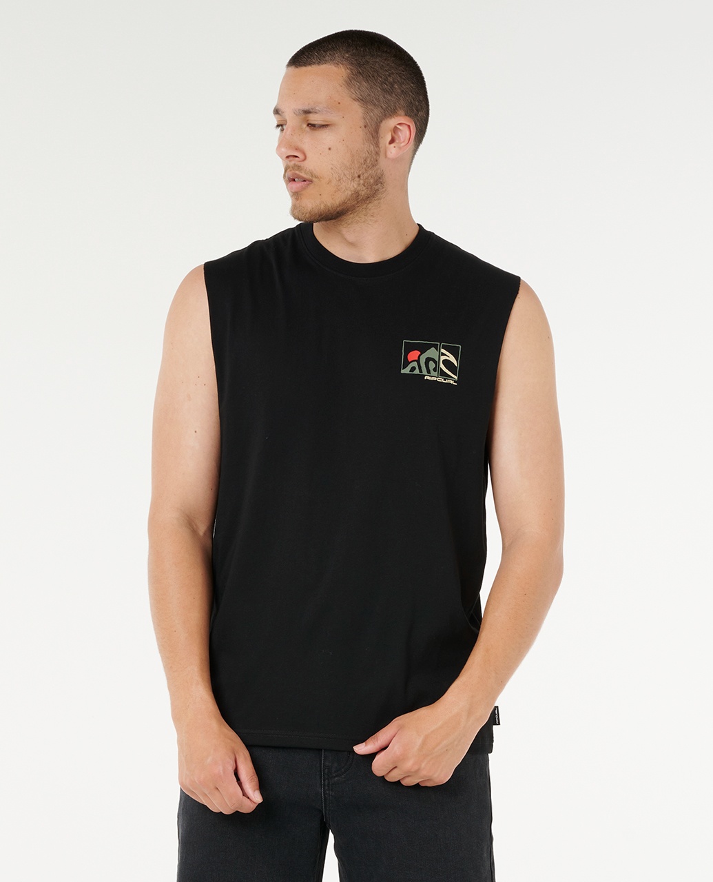 גופייה קצרה לגברים Vaporcool Search Peaks Muscle- Rip Curl